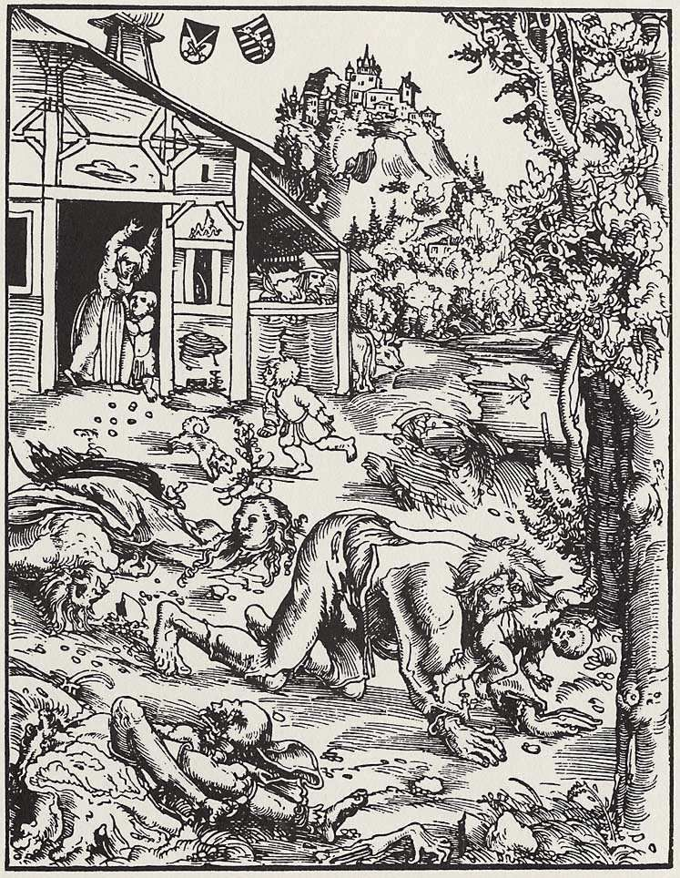 Werwolf (Holzschnitt von Lucas Cranach, 1512)